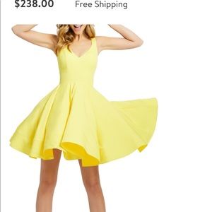 Never Worn Ieena MacDuggal Yellow Flare Dress